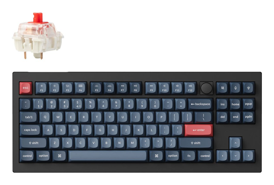 Keychron V3 Max, Teclado Para Juegos Negro/Gris Azulado, Diseño De, Gateron Jupiter Red, Intercambio En Caliente, Rgb V3m-D1-De