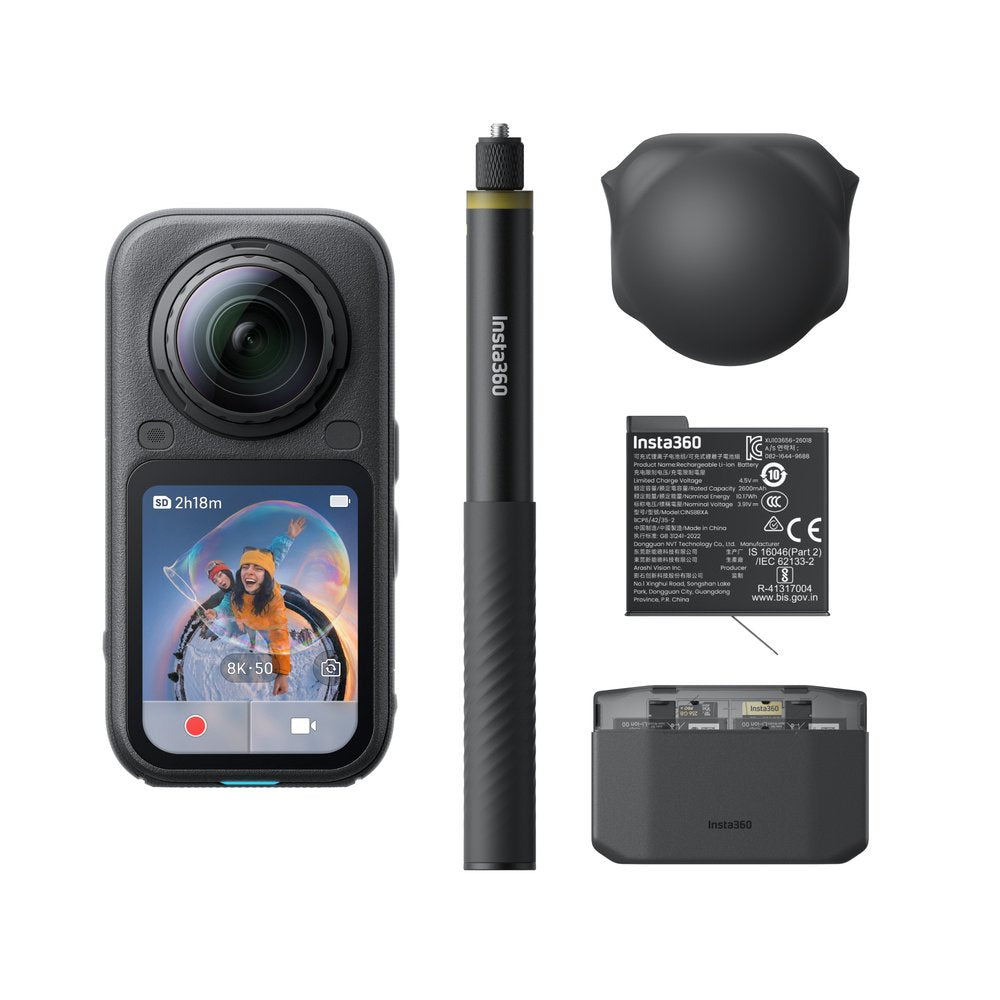 Insta360 X6 Essentials Bundle Midnight Black Cámara De Acción 360° 8k + Kit De Accesorios