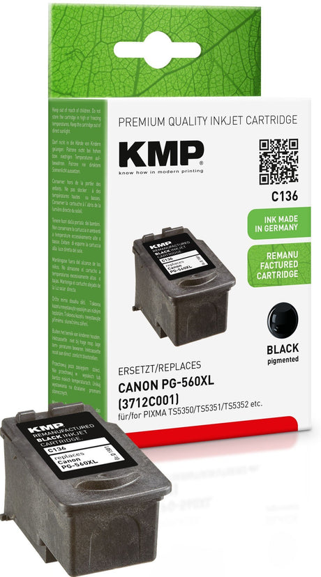 EAN 4011324373493 - KMP C136 cartucho de tinta 1 pieza(s) Compatible Alto rendimiento (XL) Negro imagen 1