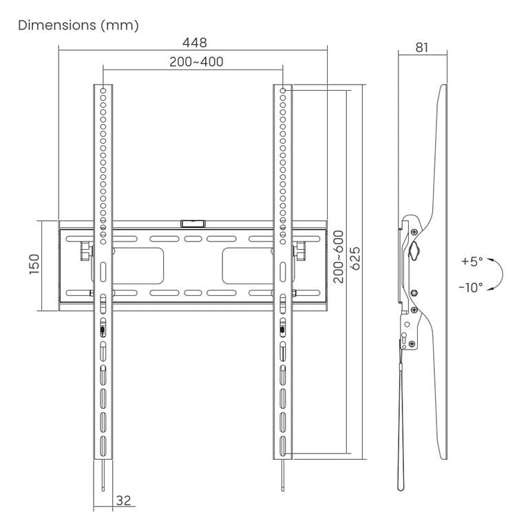 EAN 8716309135160 - Gembird WM-75T-03 soporte para TV 190,5 cm (75") Negro imagen 7