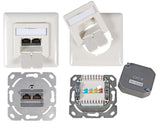 Efb Datendose Cat.6 250mhz Rechts Links,Unterputz,2xrj45,Wei