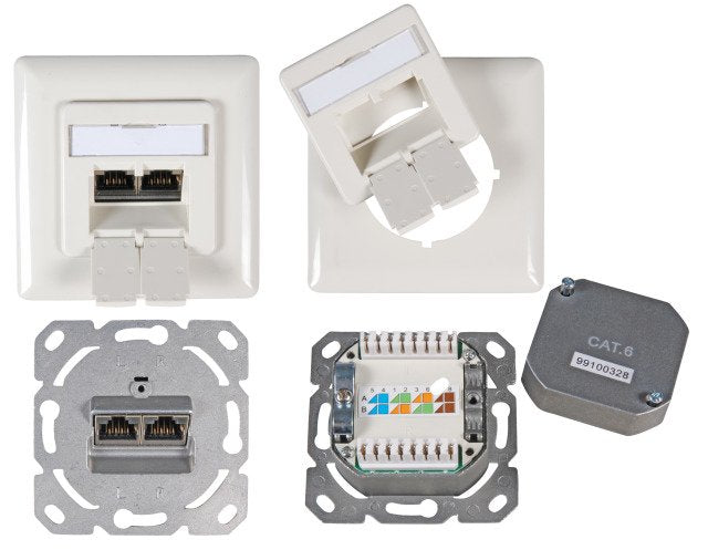 Roseta Efb Cat.6 250mhz Arriba / Abajo, Empotrado, 2xrj45, Blanco