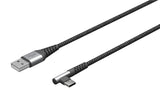 Cable De  0,50m Usb 2.0 0.48 Gbit/S  Pd60w Usb C Macho 90º A Usb-A Macho Negro Nylon Goobay