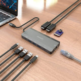 Docking Usb Tipo-C Aisens Asuc-10p052-Gr 2xhdmi 4k 1xrj45 3xusb 1xusb Tipo-C 1xusb Tipo-C Pd 1xlector De Tarjetas Gris