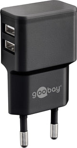 Goobay Juego De Carga Dual Micro-Usb 18 Vatios, Cargador Negro, 2,4 A, Cable De 1 Metro Usb-A > Micro-Usb 44984