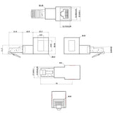 Adaptador De Cable De Red Inline Cat.6a, Enchufe/Toma Rj45, Acodado 90° Hacia Abajo