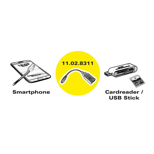 Cable Roline Usb 2.0  Usb 2.0 Typ Micro B - Typ A Bu, Otg, 0,15 M