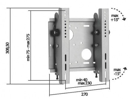Soporte Pared Omb Monoplasma-S  Orientable Verti. +-15º Vesa 50/ 75/ 100/ 200 + Brazo De Regalo Twisplama