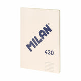 Milan Libreta Encolada Formato A4 Pautado 7mm - 48 Hojas De 95 Gr/M2 - Microperforado - Tapa Blanda - Color Beige