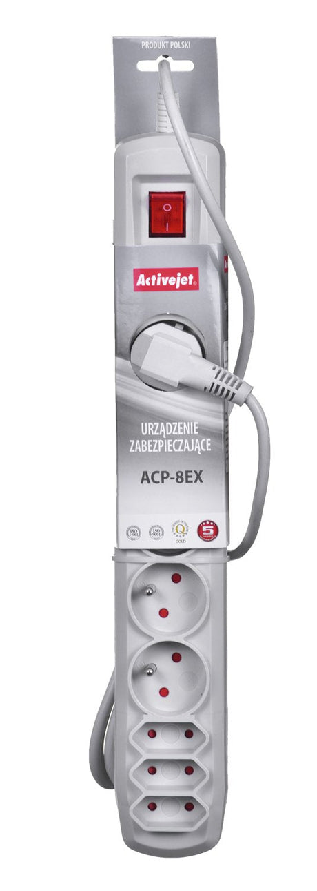EAN 5901452155469 - Activejet APN-8G/5M-GR base múltiple 8 salidas AC Interior Gris imagen 3