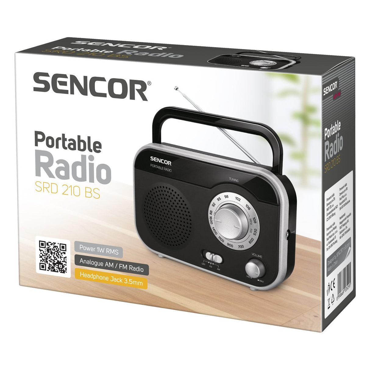 EAN 8590669135295 - Sencor SRD 210 BS radio Personal Analógica Negro, Gris, Metálico imagen 2