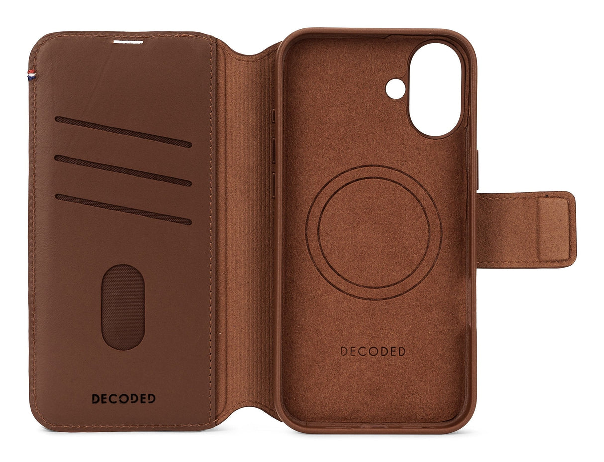 Decoded Leather Detachable Wallet Iphone 16 Plus Tan