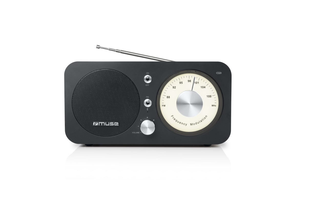 Muse M-095bt Negro Radio Analógica Fm Con Altavoz Integrado 5w Y Bluetooth