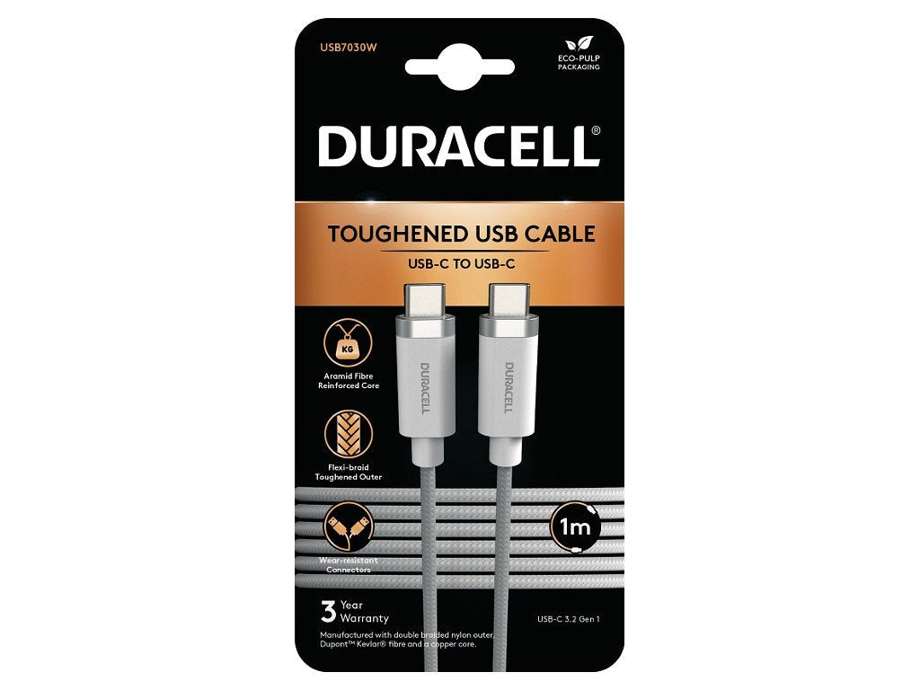 Duracell Duracell 1m Usb-C-Usb-C 3.2 Gen1 Braided Para Type-C To Type-C Usb3.2 Gen1 Usb7030w