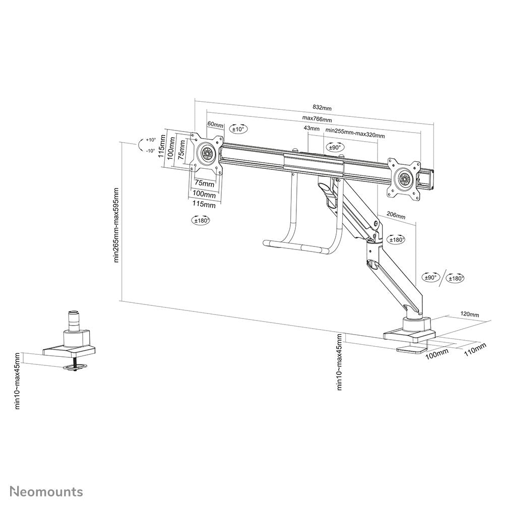 Neomounts By Newstar Select Soporte De Escritorio Para Monitor