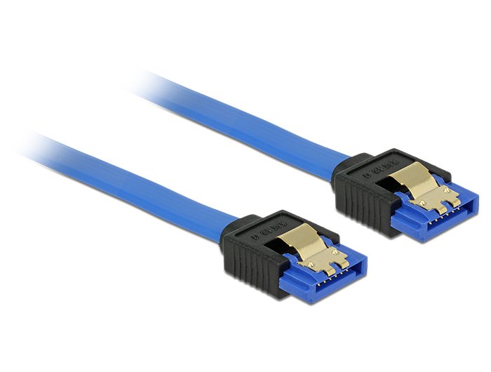 Delock Cable Sata 6 Gb S Buchse Gerade > Sata Buchse Gerade 10cm Blau Mit Goldclips
