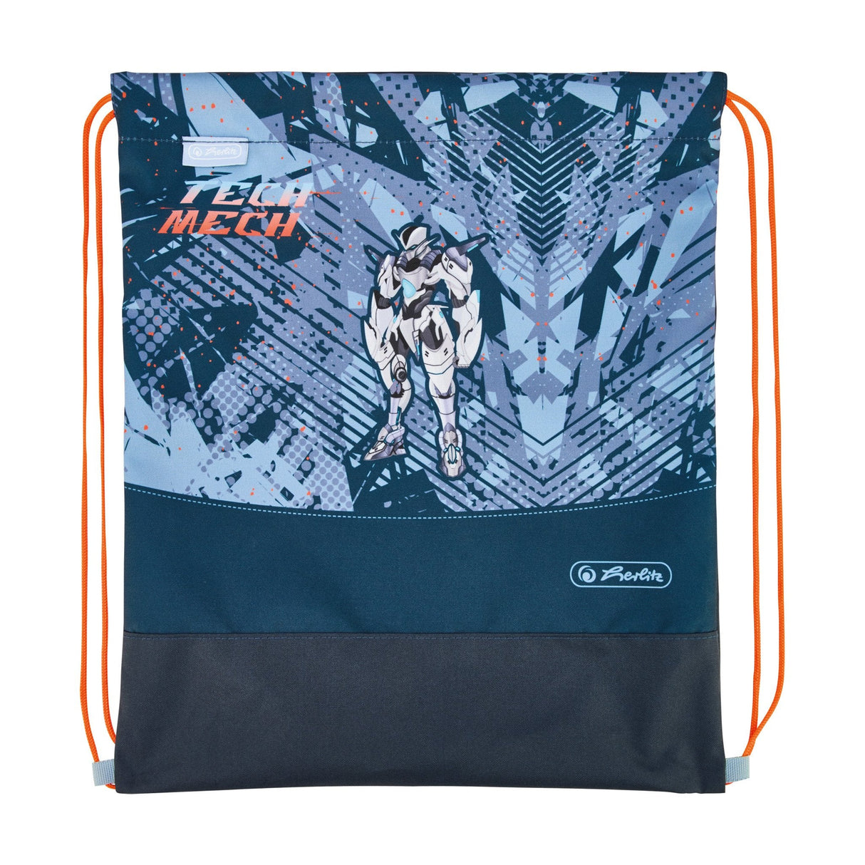 Herlitz Loop Plus Techmech Juego De Mochila Escolar Niño Poliéster Azul, Naranja