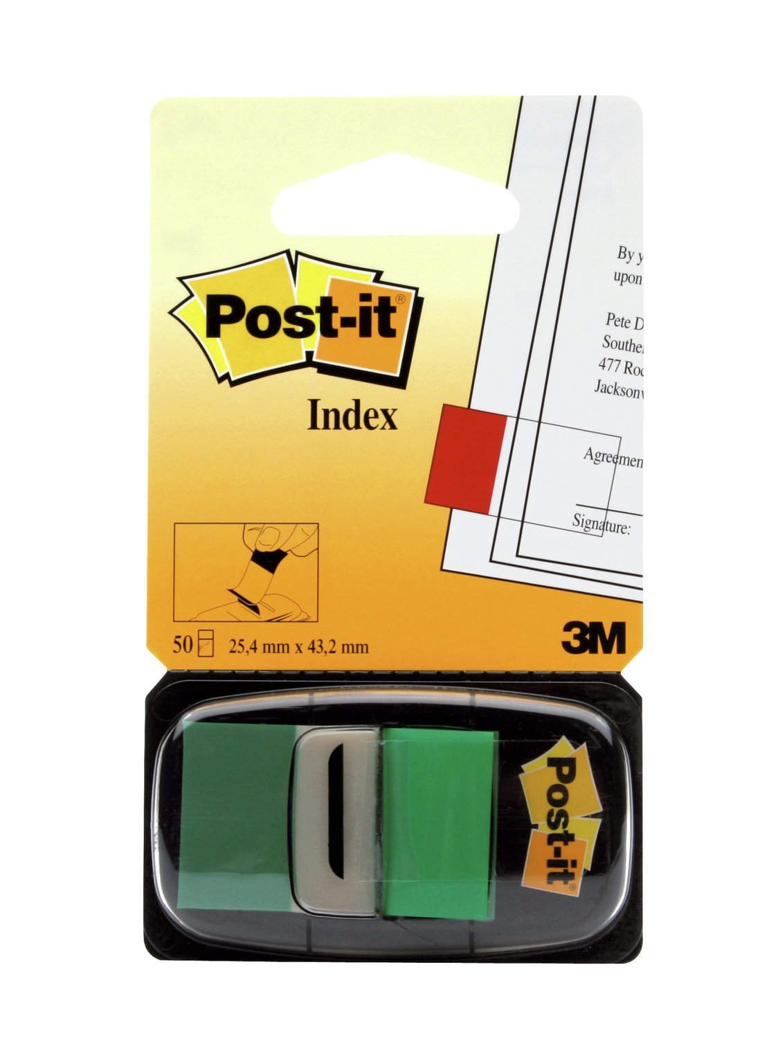 Marcador Index Post-It Mediano 3m  Dispensador 50 Unidades Verde