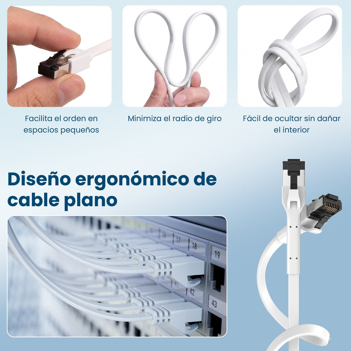 Extralink Lan Patchcord Cat.8 U Ftp 3m 40g Flat Shielded Foiled Twisted Pair Bare Copper White