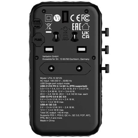 EAN 0023942321255 - Verbatim 32125 cargador de dispositivo móvil Universal Negro Corriente alterna Carga rápida Interior imagen 6