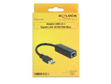 Delock Adaptador Usb 3.0 A Rj45 Ethernet 1000mbit/S Negro 62616