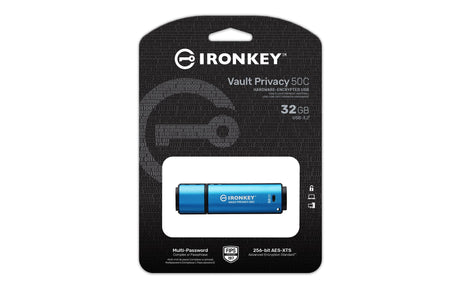EAN 0740617330267 - Kingston Technology IronKey Vault Privacy 50 unidad flash USB USB Tipo C 3.2 Gen 1 (3.1 Gen 1) Negro, Azu imagen 3