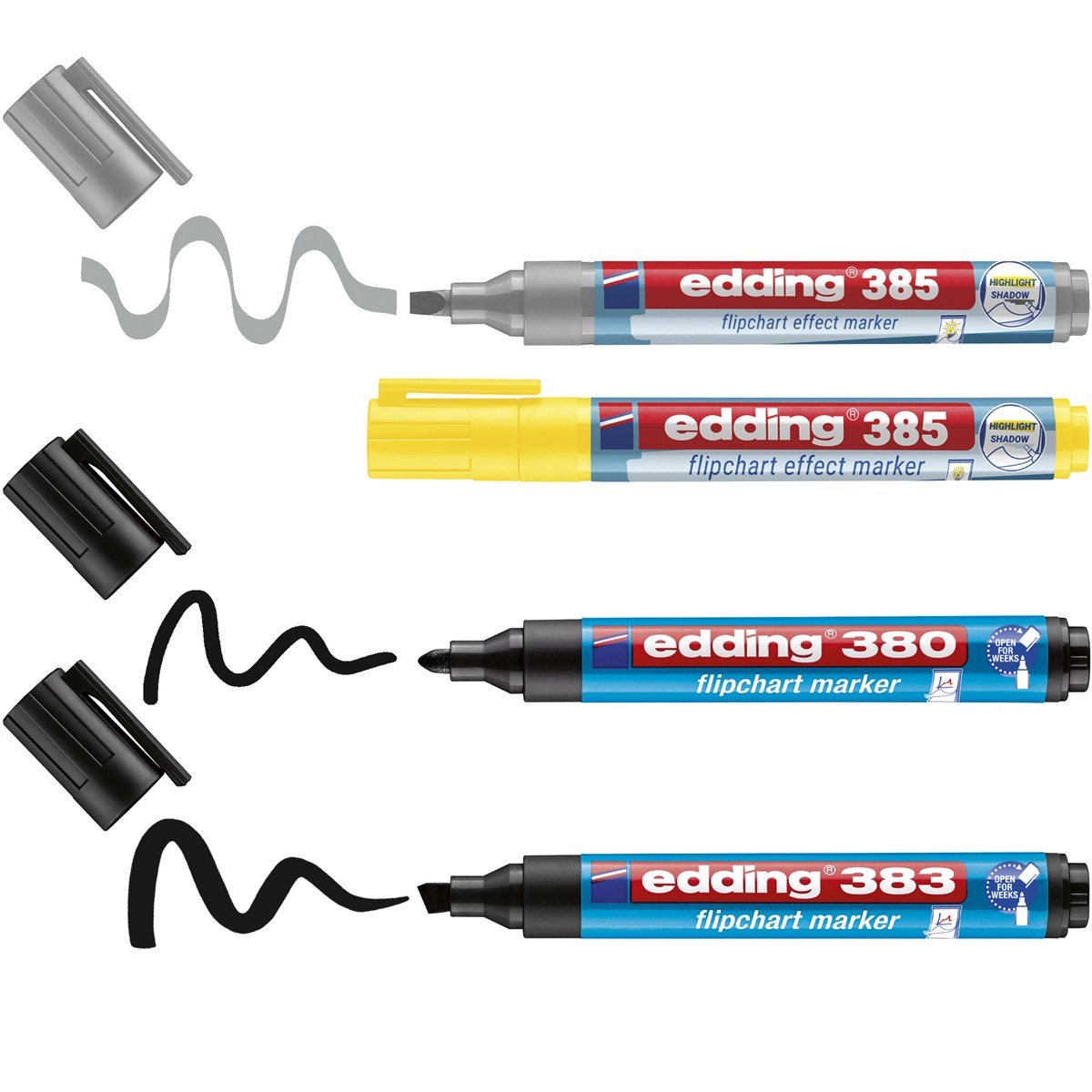 Edding 385 380 383 Flipchart-Marker 1.0 - 5.0 Mm Farbsortiert