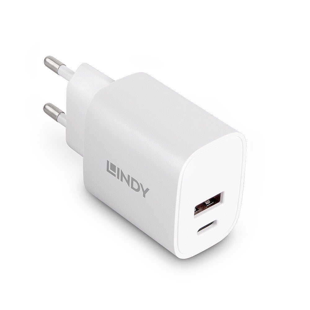 Lindy 73413 Cargador De Pared Usb Typ A & C  20w, Blanco