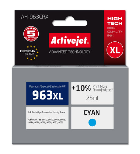 EAN 5901443119685 - Activejet Tusz AH-963CRX (zamiennik HP 963XL 3JA27AE; Premium; 1760 stron; niebieski) cartucho de tinta 1 imagen 1