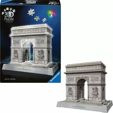 Ravensburger 3d Puzzle Iconics: Triumphbogen Paris - Con Luz 216 Partes 12008029