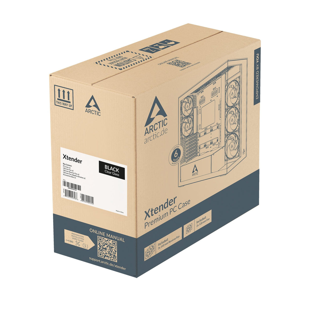 Caja Pc Arctic Xtender (Negro, Tempered Glass X 2 (Klar)) Acpcc00023a