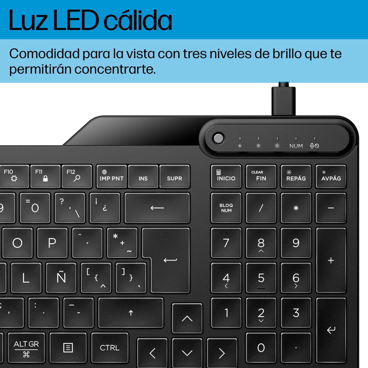 Hp 405 Multi-Device Backlit Wired Keyboard