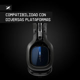 Auriculares  Astro Gaming A40 Tr Juego Negro, Azul, Plata