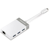 EAN 0710931180169 - Trendnet TUC-ETGH3 base para portátil y replicador de puertos USB 3.2 Gen 1 (3.1 Gen 1) Type-C Gris, Blan imagen 1