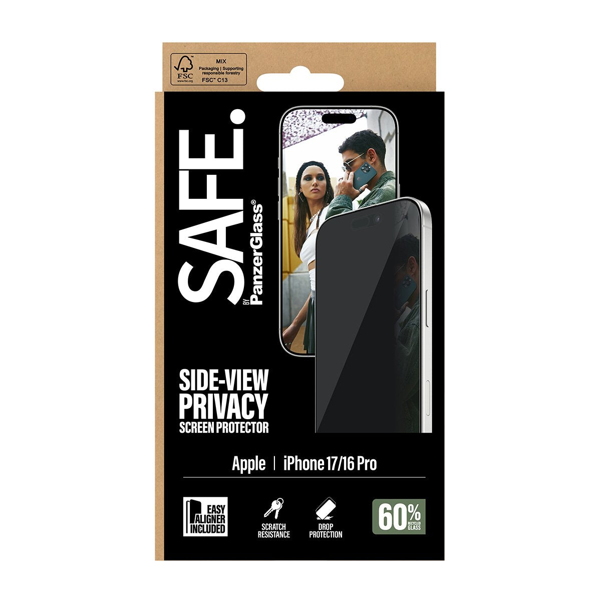 Panzerglass Safe. Privacy Screen Protector Iphone 17/ Iphone 16 Pro Uwf