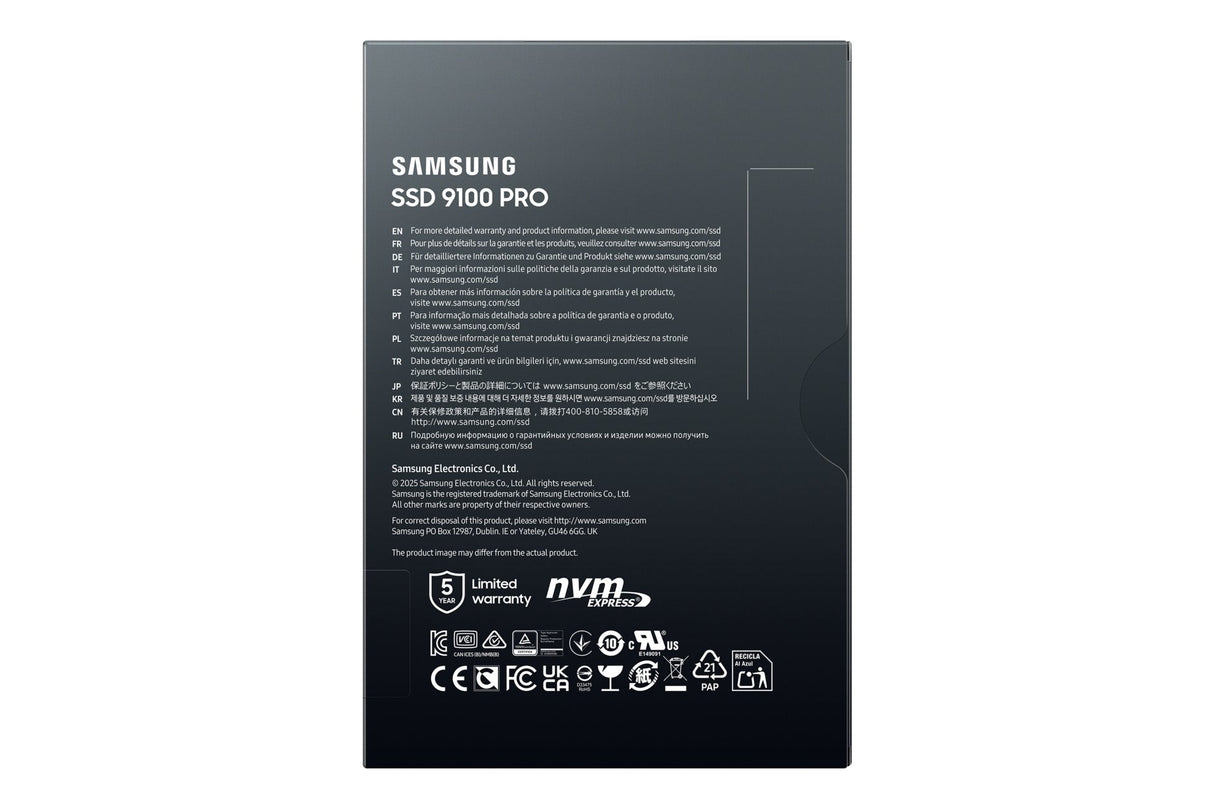 Disco Ssd Samsung 9100 Pro M.2 1tb Nvme Mz-Vap1t0bw Pcie 5.0