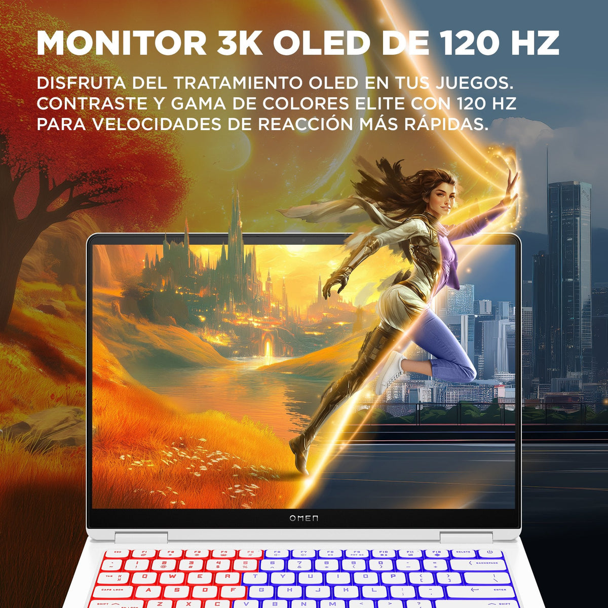 Portátil Gaming Hp Omen Transcend 14-Fb1002ns, Intel Core Ultra 7 255h, 32gb, 1tb Ssd, Nvidia Geforce Rtx 5060 8gb, 14" Oled, W11 - Blanco