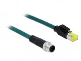 Delock 85442 Cable De Red M12 De 4 Polos Con Codificación D A Conector Rj45 Hirose Tpu 2 M