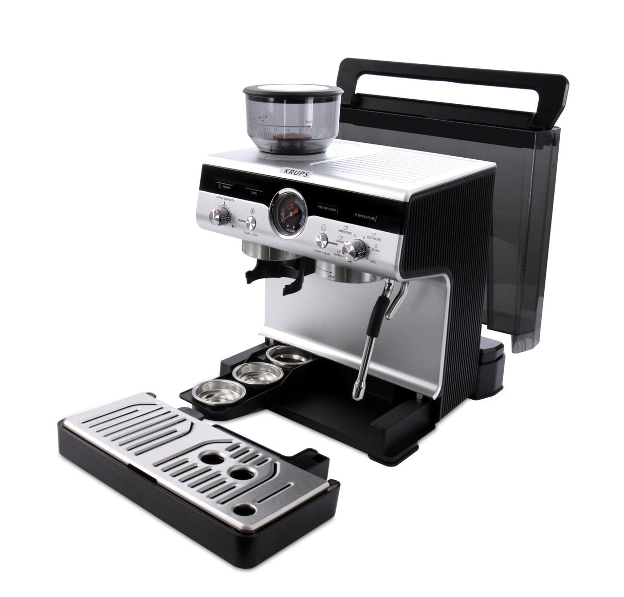 Krups Xp801t Precision Espressomaschine, Negro/Silber