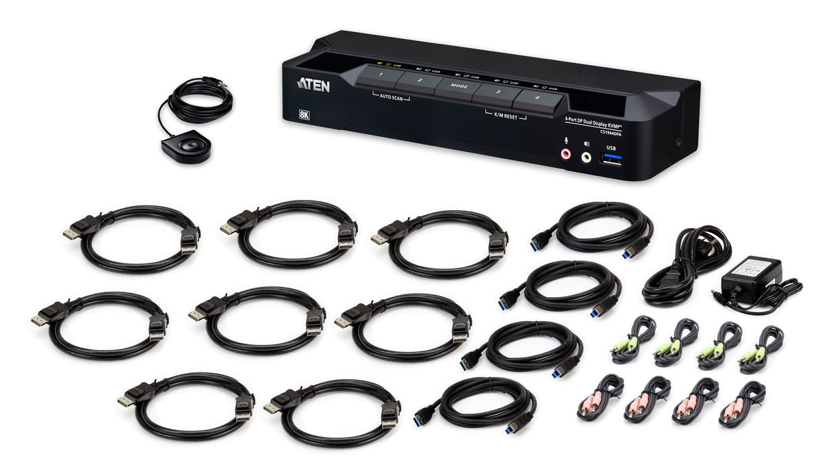 4-Port Usb 3.0 8k Dp Dual Display Kvmp Switch