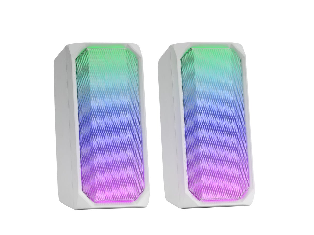 Altavoces Con Bluetooth Mars Gaming Msrgbw 15w 2.0 Blancos