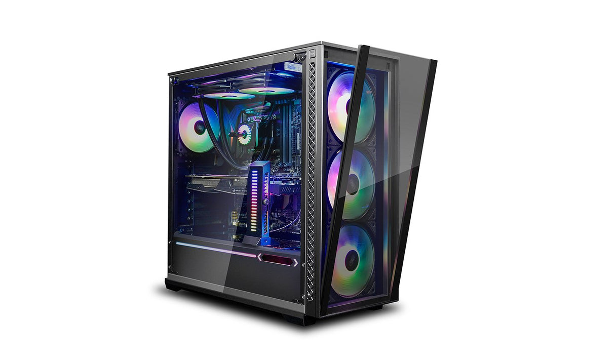 Caja Pc Deepcool E-Atx Matrexx 70-Add Rgb Black Tempered Glass Bahias 2x3'5,4x2'5/2xusb3.0/1xusb2.0/1xaudio(Hd)/1xmic/Cristal Templado