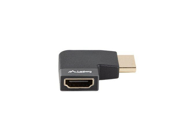 Adaptador 8k Lanberg Hdmi(M) A Hdmi(H) Angulo Derecha Aluminio Plata