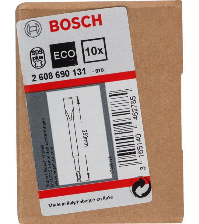 Bosch Professional Cincel Plano Sds-Plus, 20 Mm X 250 Mm, 10 Piezas 2608690131