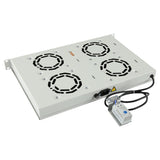 4 Fans, Analog Thermostat  Rack Mount Fan Module 1u