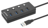 EAN 0766623180887 - Manhattan 180887 hub de interfaz USB 3.2 Gen 1 (3.1 Gen 1) Type-A 5000 Mbit/s Negro imagen 1