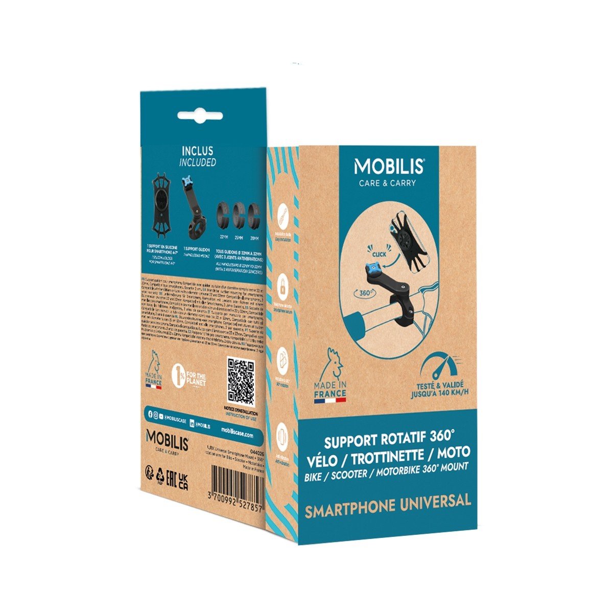 Mobilis 044028 Soporte Soporte Pasivo Smartphone Para Bicicleta, Patinete, Scooter Negro