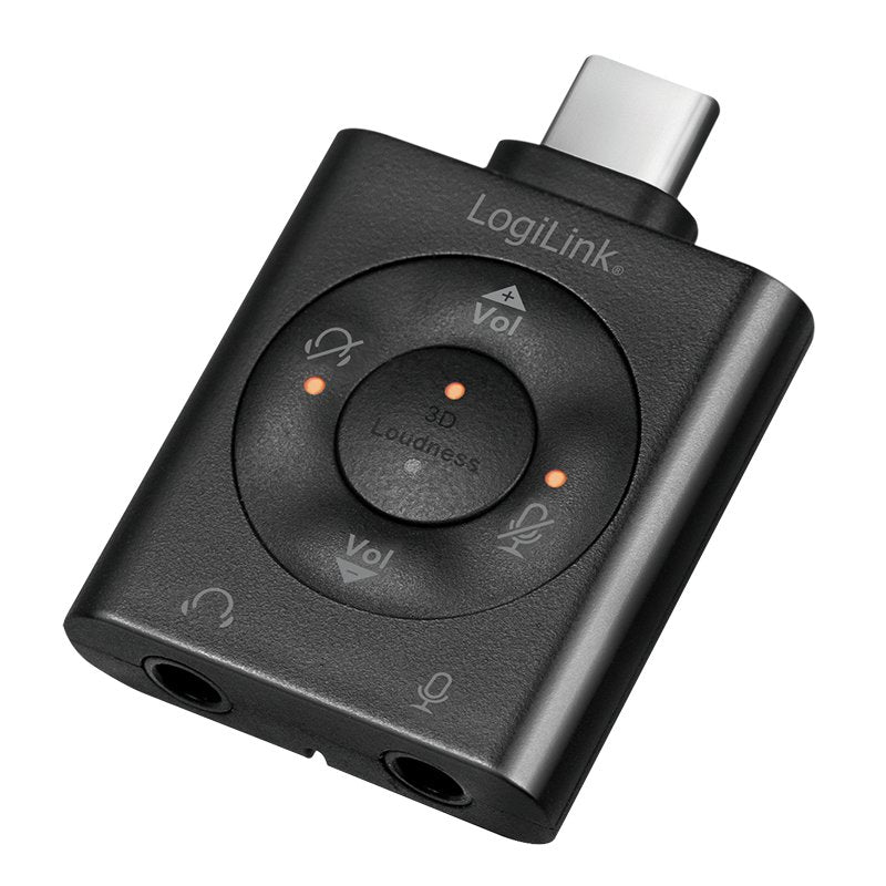 Logilink Adaptador Audio 1xusb-C -> 2x3,5mm/F, Virt.7.1,0.15m