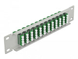 Delock 66797 Panel De Conexión De Fibra Óptica De 10" De 12 Puertos Lc Quad Verde 1u Gris