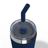 Taza De Café Sigg Helia Night Ink 0,45 L, Taza Térmica Azul Oscuro, Con Pajita